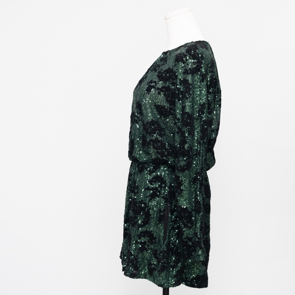Maje - Green Sequin Romper. - Picture 9 of 14